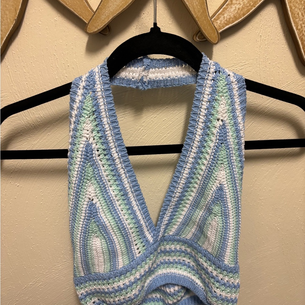 Striped Halter Knit Top